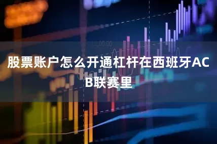 股票账户怎么开通杠杆在西班牙ACB联赛里